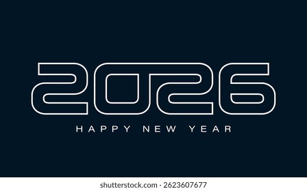 2025 text logo design, white outline on blue background
