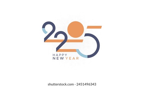 2025 text. New year 2025 minimalist. Happy new year. design template for new year celebration. 2025 calendar