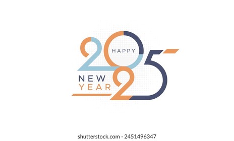 2025 text. New year 2025 minimalist. Happy new year. design template for new year celebration. 2025 calendar