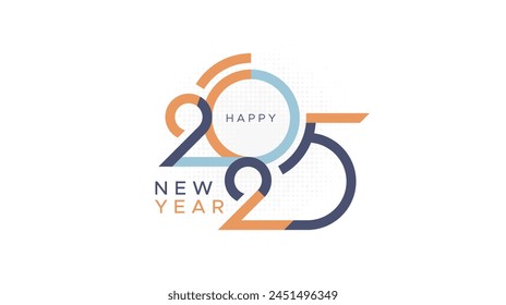 2025 text. New year 2025 minimalist. Happy new year. design template for new year celebration. 2025 calendar