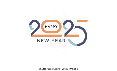 2025 text. New year 2025 minimalist. Happy new year. design template for new year celebration. 2025 calendar