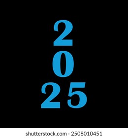 2025 text on black background neon color