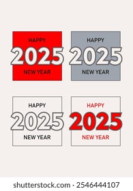 2025 text typography design element for New Year social media post, greeting, card, banner and poster.