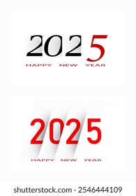 Elemento de diseño de tipografía de texto 2025 para publicación en redes sociales del año Nuevo, saludo, tarjeta, Anuncio y póster.