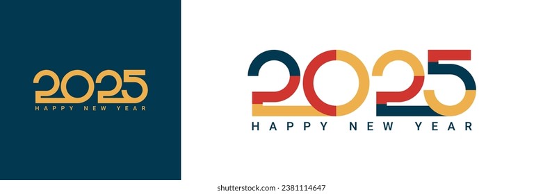 2025 Trenddesign-Konzept für Typografie. Schönes neues Jahr 2025 Logo-Design. Vektorgrafik.