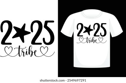 2025 Tribe  Retro , Happy New Year Design , New year t shirt Designs , Retro t shirt Design