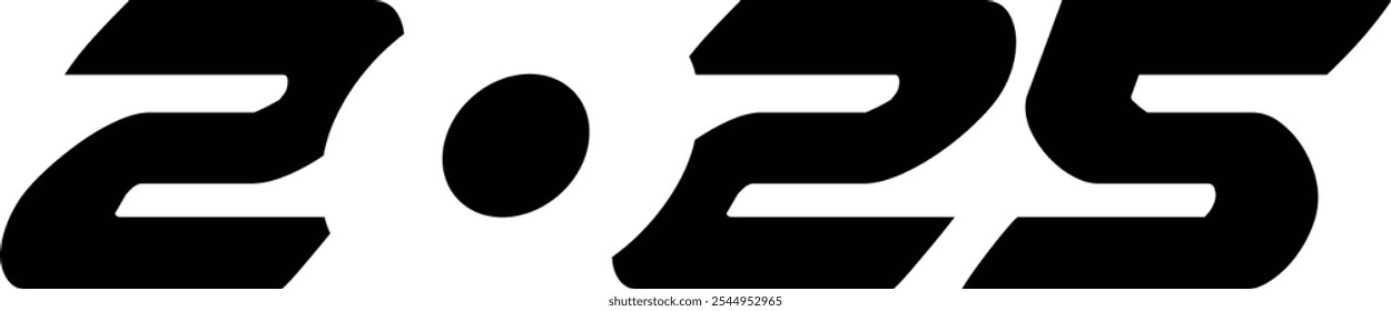 2025 typography design in black color