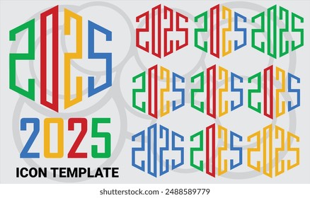Concepto de diseño de tipografía 2025, tarjeta de felicitación de feliz año Nuevo 3d número oro. Feliz año nuevo 2025 diseño de portada, para Anuncios, carteles, fondos y saludos.