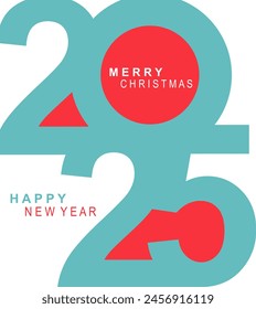 2025 typography design concept.Happy new year 2025 cover design with stylish and nice colors for banners, posters and greetings.