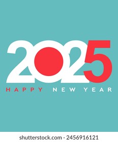 2025 typography design concept.Happy new year 2025 cover design with stylish and nice colors for banners, posters and greetings.