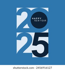 2025 typography design concept.Happy new year 2025 cover design with stylish and nice colors for banners, posters and greetings.