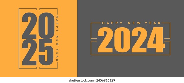 2025 Typografie Design Konzept.Frohes neues Jahr 2025 Cover Design mit stilvollen und schönen Farben für Banner, Plakate und Grüße.