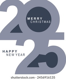 2025 typography design concept.Happy new year 2025 cover design with stylish and nice colors for banners, posters and greetings.