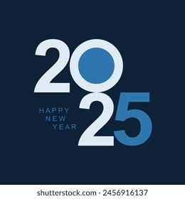 Concepto de diseño de tipografía 2025. Feliz año nuevo 2025 diseño de portada con colores elegantes y agradables para Anuncios, carteles y saludos.