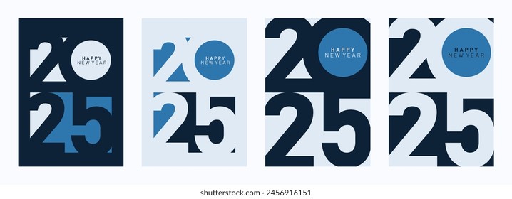 2025 typography design concept.Happy new year 2025 cover design with stylish and nice colors for banners, posters and greetings.