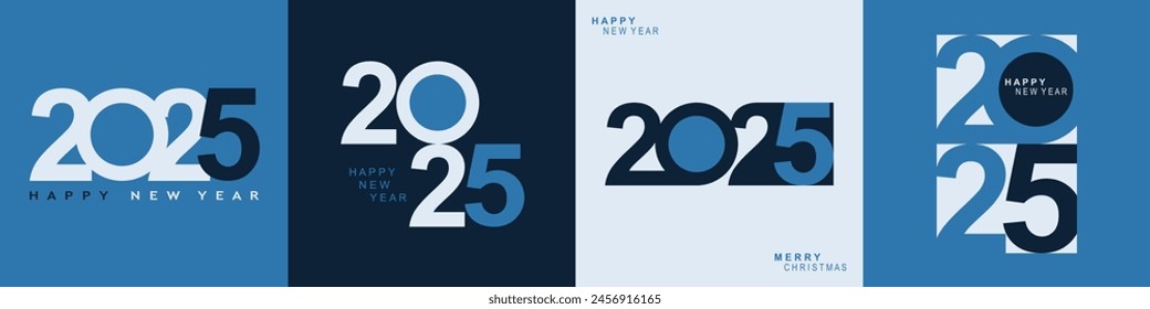 2025 typography design concept.Happy new year 2025 cover design with stylish and nice colors for banners, posters and greetings.