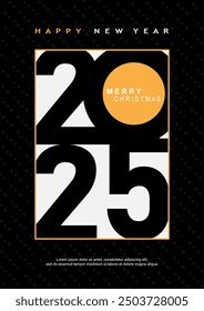  2025 typography design concept.Happy new year 2025 cover design with stylish and nice colors for banners, posters and greetings.