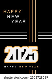  2025 typography design concept.Happy new year 2025 cover design with stylish and nice colors for banners, posters and greetings.