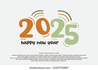 Concepto de diseño de logotipo de tipografía 2025. Feliz año nuevo 2025 diseño de logotipo. Diseño de la Ilustración vectorial para el saludo del año nuevo, celebración, Anuncios, carteles, calendario