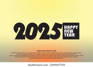 Concepto de diseño de logotipo de tipografía 2025. Feliz año nuevo 2025 diseño de logotipo. Diseño de la Ilustración vectorial para el saludo del año nuevo, celebración, Anuncios, carteles, calendario