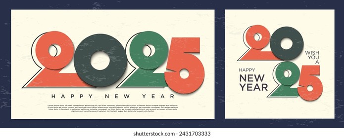 2025 typography number logo design concept. Happy new year 2025 logo design. greeting concept for 2025 new year celebration.