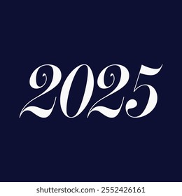 Vetor tipográfico 2025 e ilustração