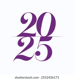 2025 Typografie, Vektorgrafik und Illustration