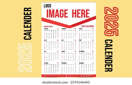 2025 United States Wall Calendar – Customizable Design Ideal for Office and Home Use, Perfect for Daily Planning and Organization with a Sleek and Professional Layout