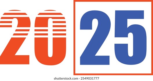 2025 vector illustration text design for new year calendar decoration