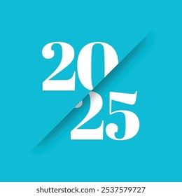 2025 vision vector art concept. Happy New Year greeting card. 