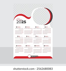 2025 wall calendar design and happy new year