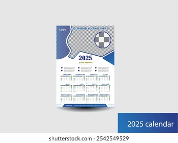 2025 Wall calendar design, calendar, 2025, monthly planner