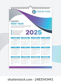  2025 Wall calendar Design template, 2025 Calendar, Calendar Design, Wall Calendar,  