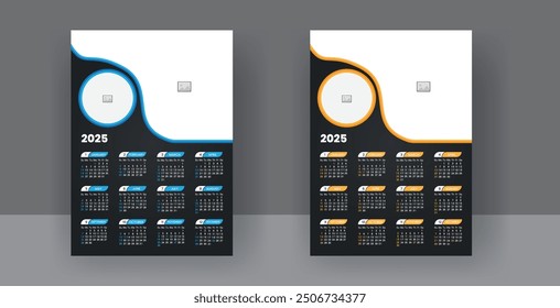 Designvorlage Wandkalender 2025