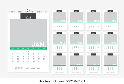 2025 wall calendar design template