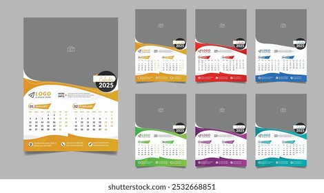 2025 Wall Calendar Printable Design Corporate Business Schedule Planner