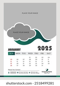 2025 wall calendar printable yearly decorative modern  minimalist  office home decor calendar design
