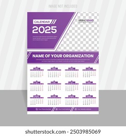 2025 wall calendar template design for real estate company