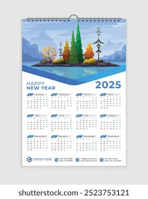 Diseño de Plantilla de calendario de pared 2025 para agencia de marketing