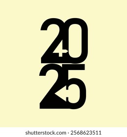 2025 word design, vector art illustration.