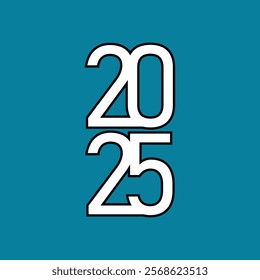 2025 word design, vector art illustration.