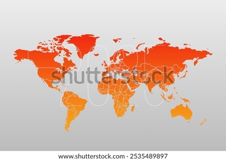 2025 World map infographic symbol. International illustration vector sign. Orange gradient global element for new year, business, presentation, sample, web design, media, news, blog, report