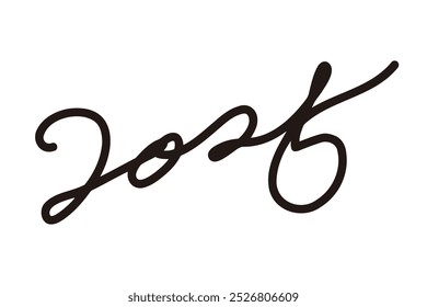 "2025" written in a single handwritten stroke