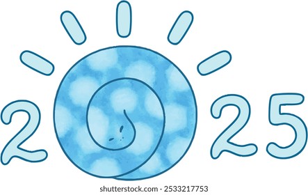 2025 año del diseño del logotipo de la serpiente azul 3