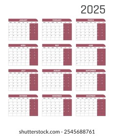 2025 year calendar, calendar design for 2025 starts monday