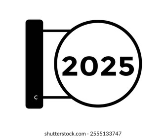 2025 year, calendar icon. Flat calendar icon design showing the year 2025

