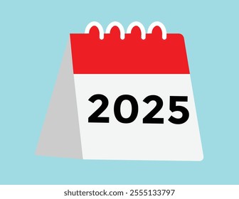 2025 year, calendar icon. Flat calendar icon design showing the year 2025
