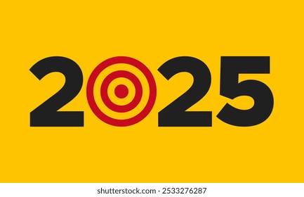 2025 year goal, business target, successful strategy, personal growth planning, flat vector success concept