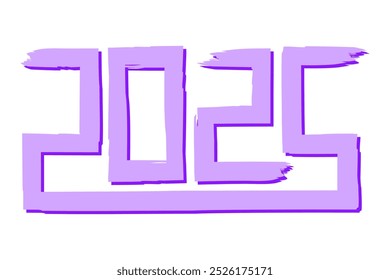 2025 año logo diseño de texto. Número de 2025 para el calendario anual sobre fondo blanco. Plantilla de diseño para cartel de tipografía, Anuncio o tarjeta de felicitación para feliz año nuevo. Ilustración vectorial