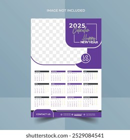 2025 año planificador de oficina mensual, calendario comienza el lunes, dos fines de semana rojos, fondo blanco, diseño simple y limpio, calendario de pared, Plantilla de planificador de diseño Corporativa